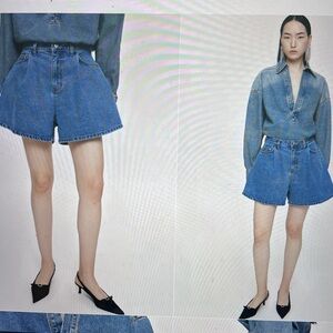 Source Unknown Flared Denim Shorts